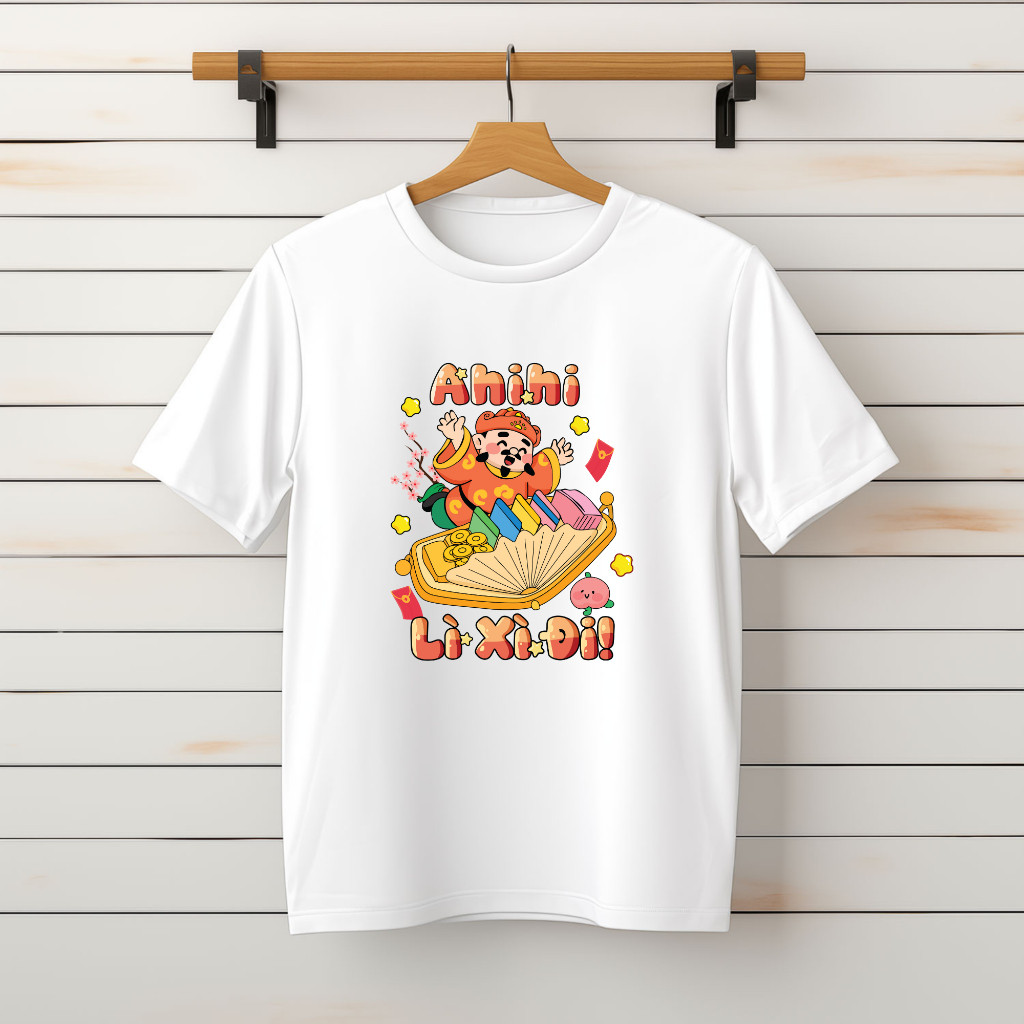 เสื้อยืดผู้ชายและผู้หญิง เสื้อ Tet - Ahi Lucky Money - Down Form - TET26P3.3 [HanoiSport]