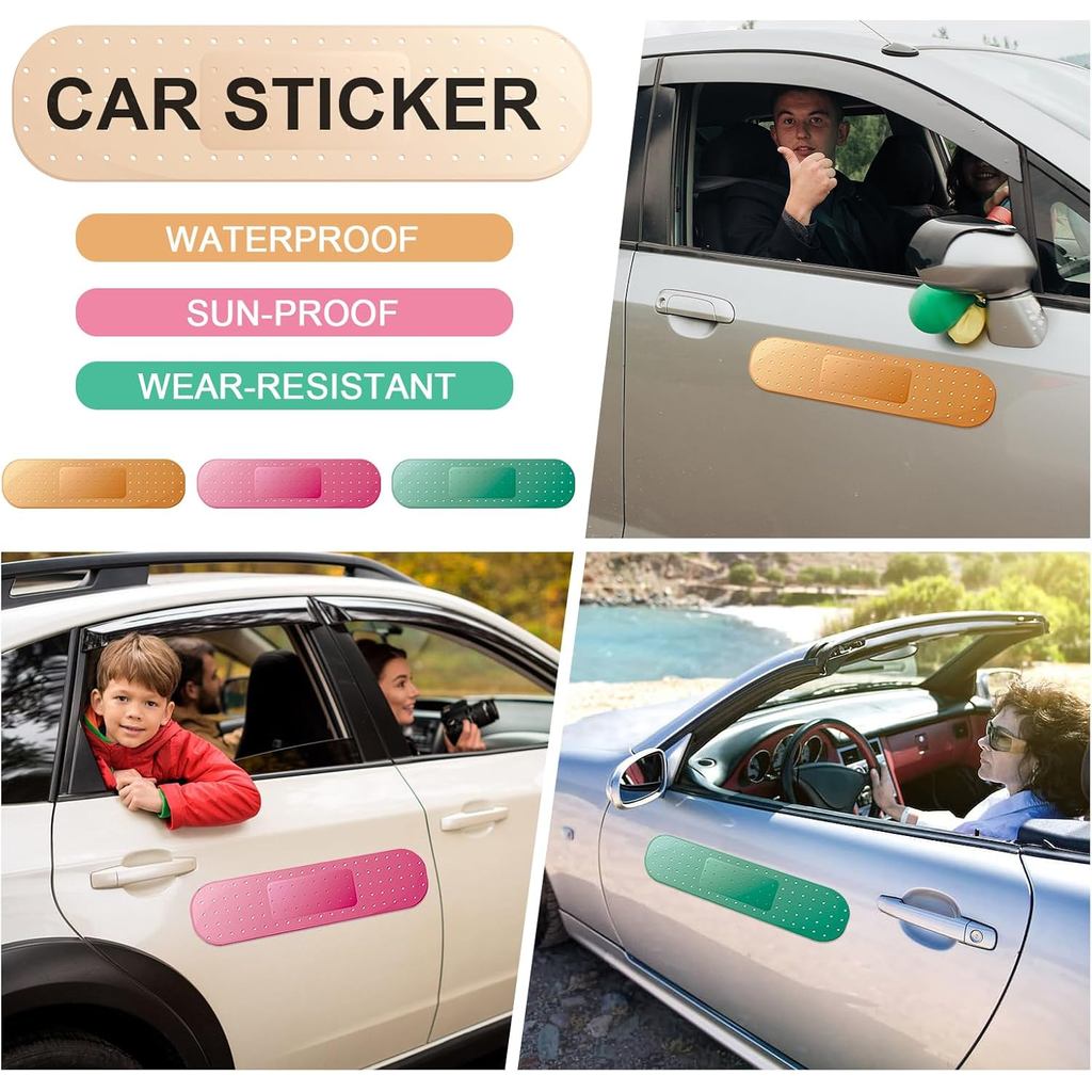 ALI2 Car Bandaid Sticker, 10 x 2.76 Inches Giant Car Bumper Sticker, 3 Pack Car Decal Vinyl Decal St