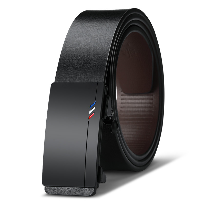 Men's Leather Belts Fashion Automatic Buckle Cowskin Male Belts Luxury Designer Black belt 105-160cm Plus Jeans Belt