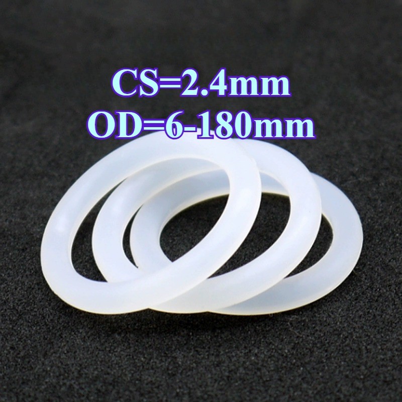 ปะเก็นโอริง CS2.4mm*OD6-180mm O-ring แหวนซีลซิลิโคนสีขาวซีลเกรดอาหารแหวนยางกันน้ําปะเก็นยืดหยุ่น[12wwg-FC] - รูปที่ 4