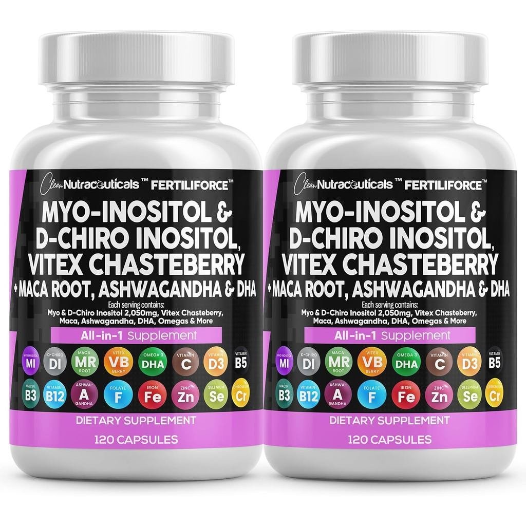 Myo-Inositol & D-Chiro Inositol 2050mg อาหารเสริมเจริญพันธุ์ 40:1 อัตราส่วน - วิตามินก่อนคลอดสําหรับ