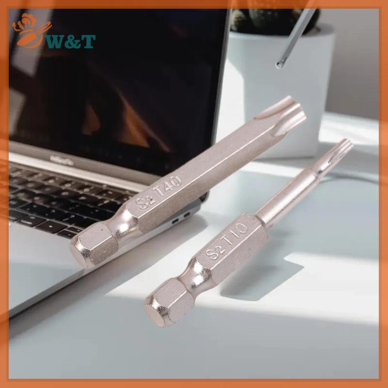 Hj 7 ชิ้น S2 Magnetic Star สกรู 5 จุดไขควง Bits 50 มม.1/4 "Hex Shank T10 T15 T20 T25 T27 T30 T40 n