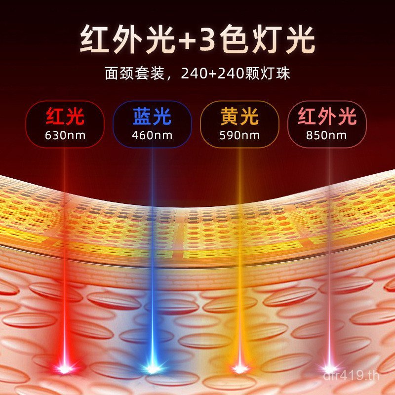 Photon หน้ากากเครื่องมือที่มีสีสันคอ LED ซิลิโคนความงามฟื้นฟูสีแดงสีฟ้าเครื่องมือความงาม Face Mask ช