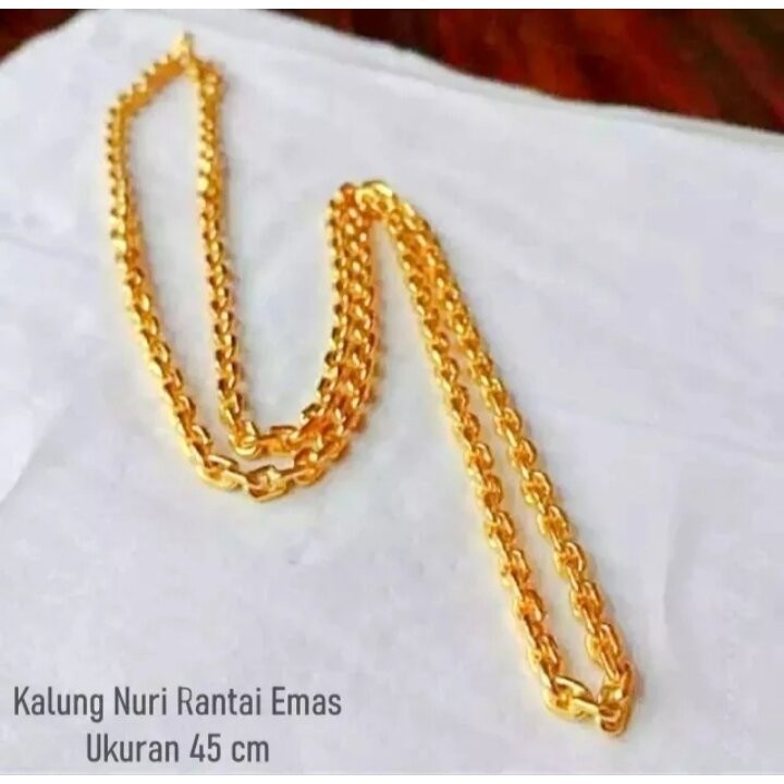 PLAIN TITANIUM NURI NECKLACE 24K GOLD PLATED, FADE-RESISTANT, RUST-RESISTANT