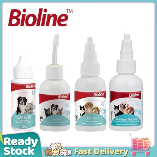 สเปรย์ Bioline 50ml ลดคราบน้ำตาสุนัข-แมว ทำความสะอาดหู+ตา ฆ่าไรหู ไม่แสบตา แถมแผ่นเช็ดฟรี