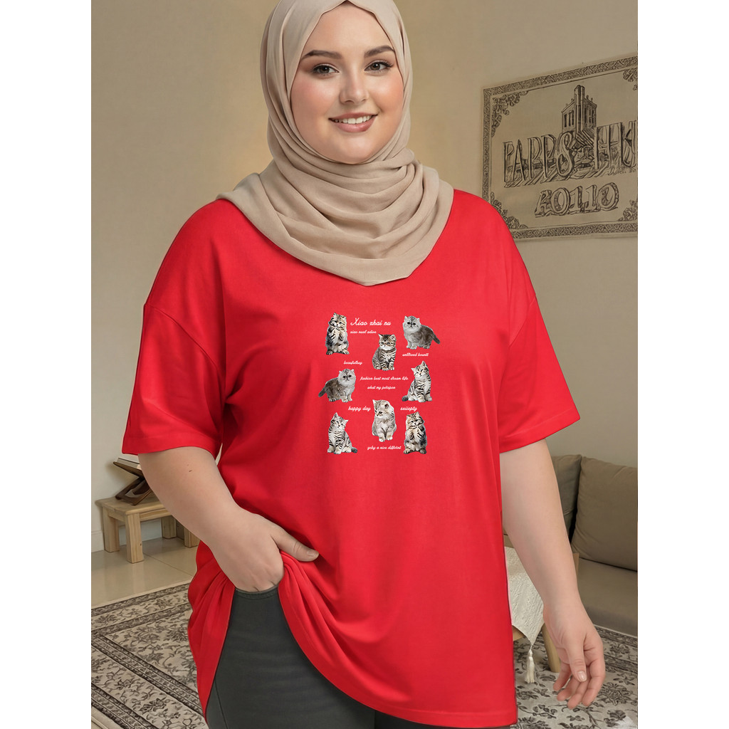 2Y753 [AIYOU] XL-5XL เสื้อยืดผู้หญิง Plus ขนาด Tshirt ผู้หญิงสุภาพสตรี Crop Top เสื้อผ้า Baju Peremp