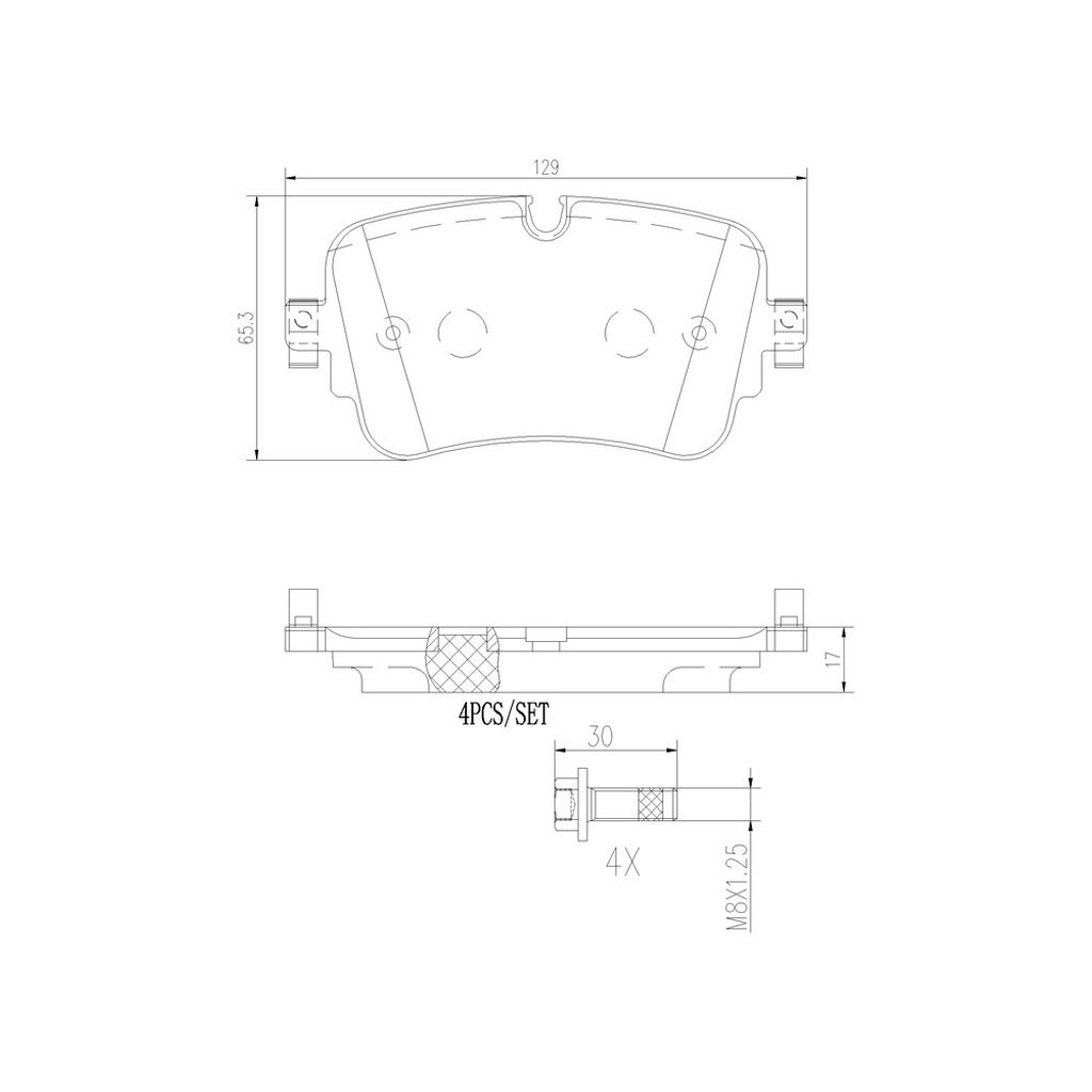 ผ้าดิสเบรคหลัง AUDI A6 C8 A7 2018- A8 D5 2017- E-TRON Q8 2018- Q7 2015- Mild Hybrid Quattro BREMBO