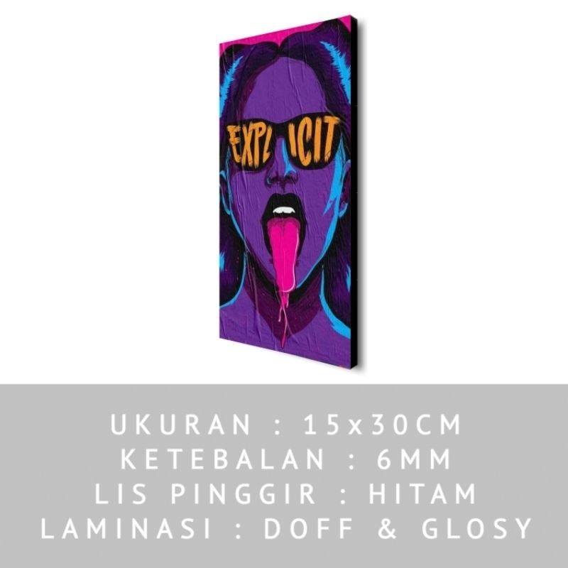 MDF 15X30 ความงาม Pop art เด็กผู้หญิง ตกแต่งผนัง