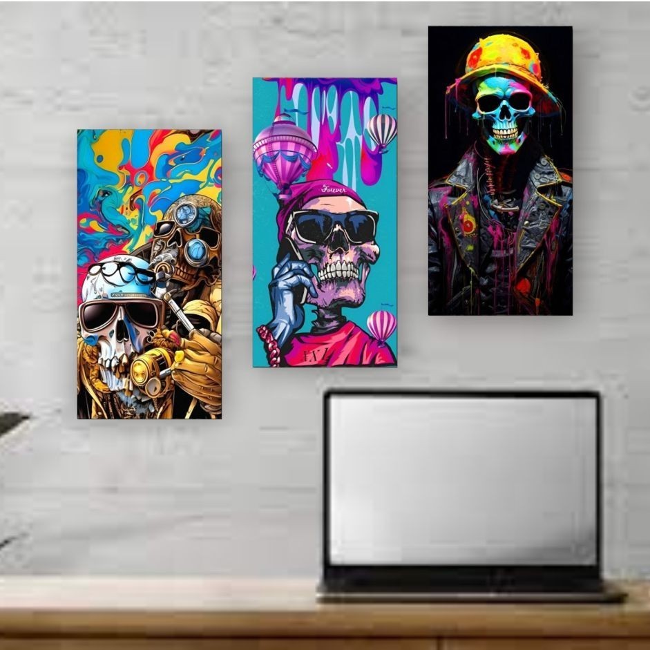 MDF 15X30 skull pop ตกแต่งห้อง Aesthetic Display