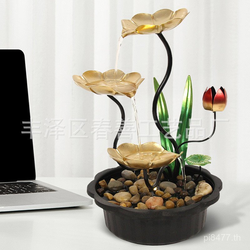 น้ําไหลที่เรียบง่ายน้ําไหลน้ําพุตกแต่งเงินสํานักงานในร่มน้ําหมุนเวียนห้องนั่งเล่นเดสก์ท็อปตกแต่งตกแต