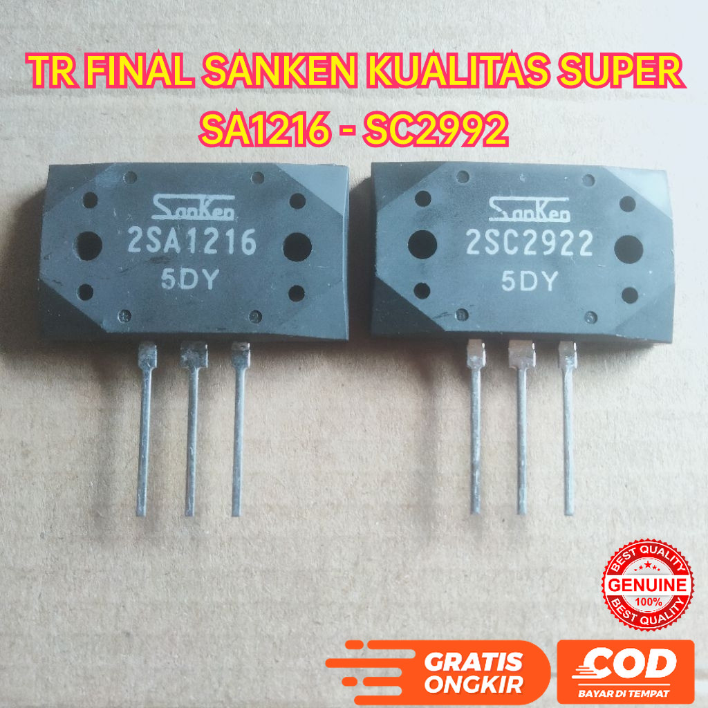 TR FINAL SANKEN 2SA1216 2SC2922 5DY SA 1216 SC 2922 ต้นฉบับซุปเปอร์