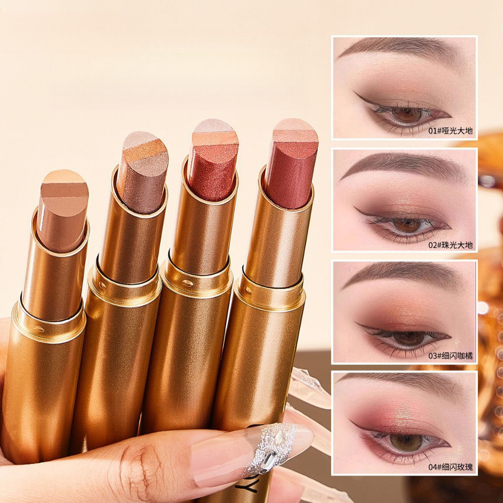 แท่งอายแชโดว์สามสี, ความงามที่เปล่งปลั่ง, กลิตเตอร์ไล่โทนสี, ปากกาอายแชโดว์สามสีหนึ่งเช็ด, เหมาะสำหรับผู้เริ่มต้น,