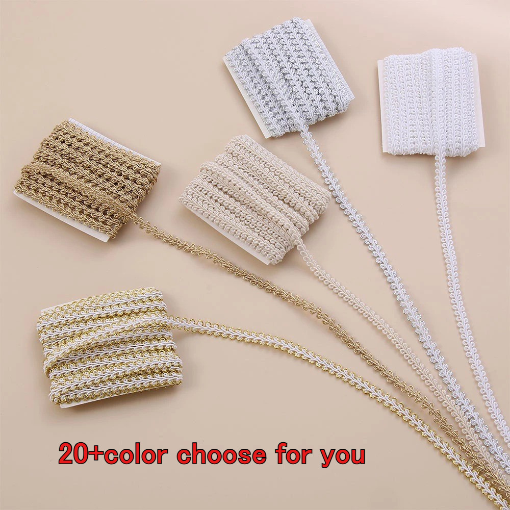 10Yards Herringbone Lace Fried Dough Twists Braid Webbing เสื้อผ้า Trims อุปกรณ์เสริม 8 มม.