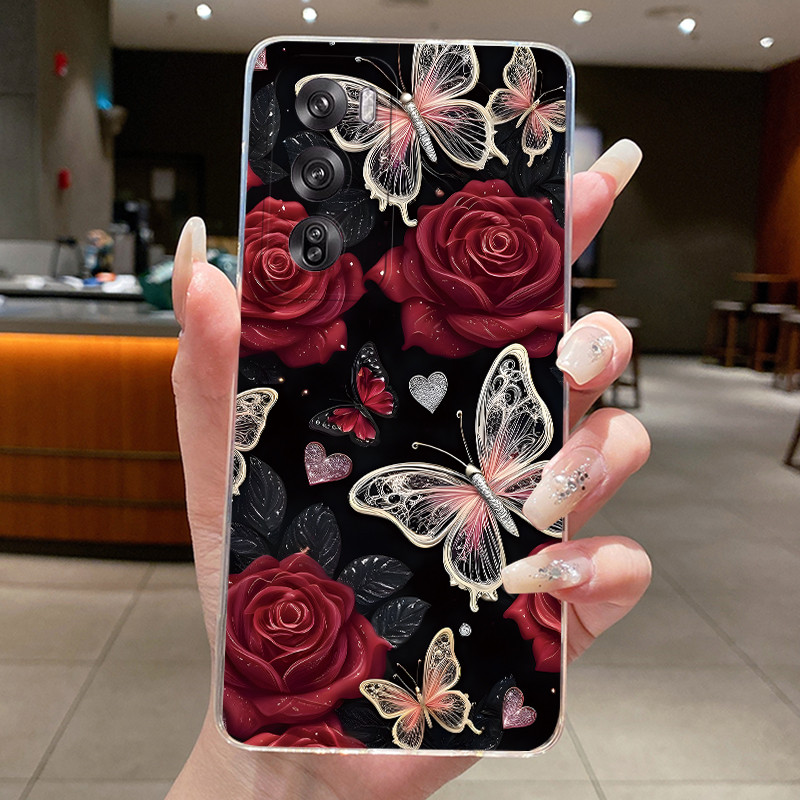 สําหรับOppo Reno 12 5G CPH2625 ฝาหลังOppo Reno 12 Pro 5G CPH2629 Case Clearหรูหราแฟชั่นผีเสื้อดอกไม้Soft TPU Jellyปลอก ราคา ถูกที่สุด ดีลบีเคเค แกลเลอรีภาพที่ 6