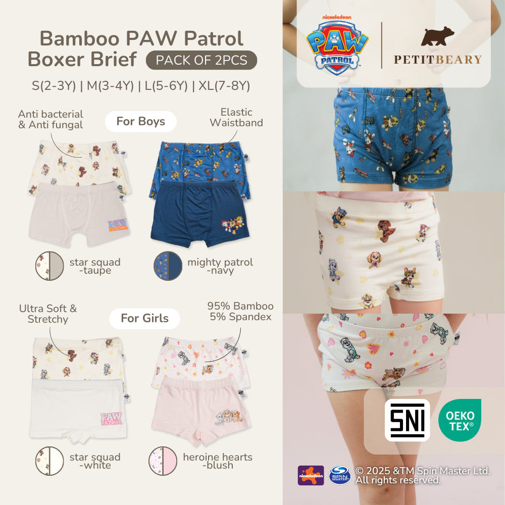 PAW PATROL Boy Girl Bamboo Boxer Briefs (แพ็ค 2 ชิ้น)