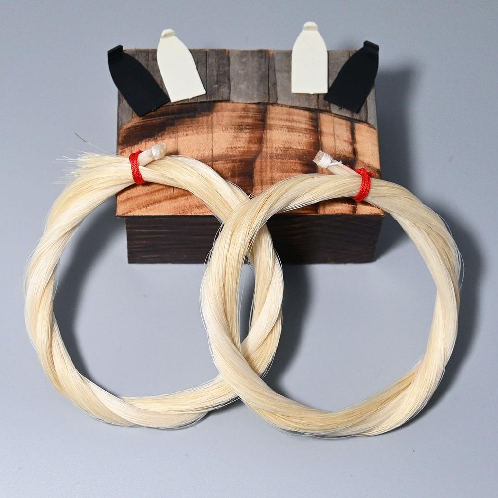 2 Hanks Violin Bow Hair Replacement 29 Inches Unbleached Mongolian Horse Hair for Violin Viola Bow R