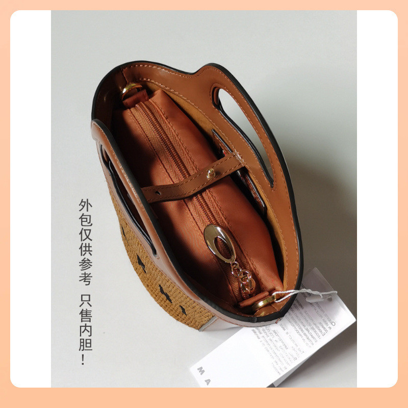 เหมาะสําหรับ Marni Marni ฟางตะกร้าผักกระเป๋า min Mini กระเป๋าเก็บขนาดเล็กไนลอนซิปด้านใน XRK8