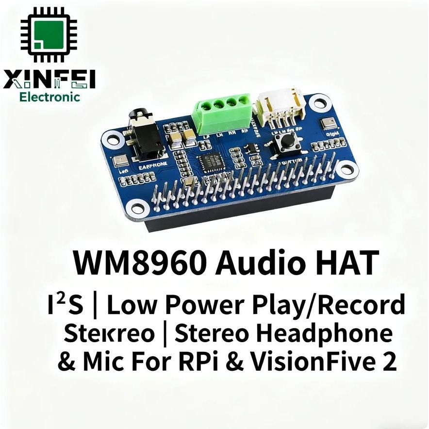WM8960 หมวกเสียง Hi-Fi สําหรับ Raspberry Pi, Stereo DAC+ADC พร้อมหูฟังแอมป์, ไมค์, เอาต์พุตลําโพง, อ