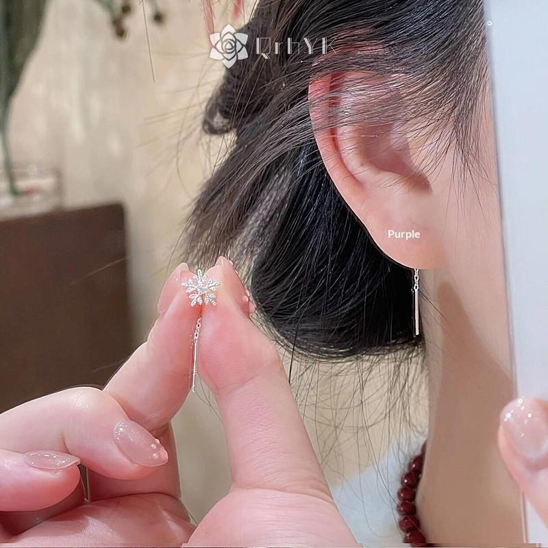 ต่างหูสไตล์เกาหลี ลายหิมะ แบบ.Dialuge และ.Studs เหมาะสำหรับเทศกาลคริสต์มาส