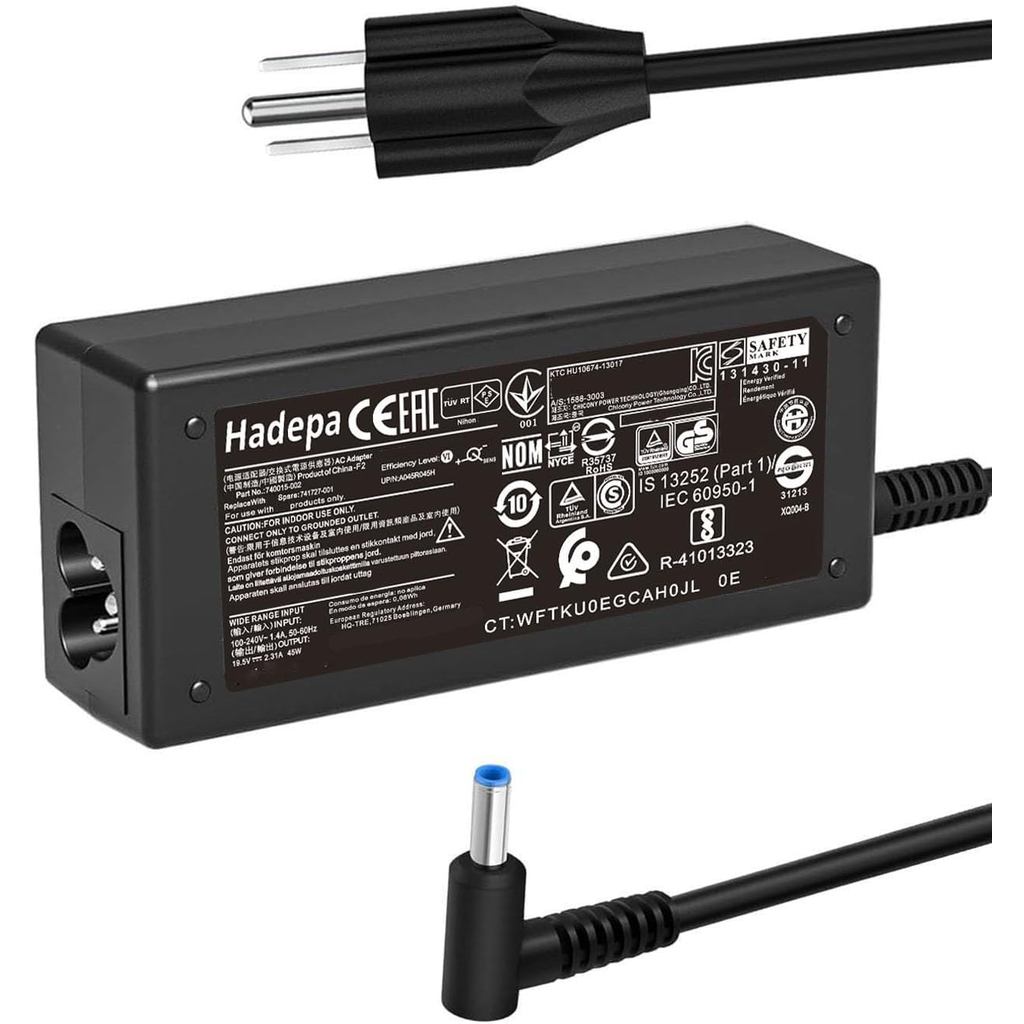 45W 19.5V 2.31A 741727-001 L25296-002/001 เครื่องชาร์จแล็ปท็อปเข้ากันได้กับ HP 740015-002 ล25296-003