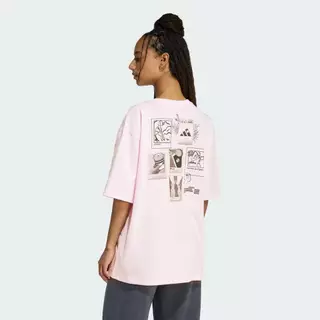 adidas ไลฟ์สไตล์ เสื้อยืดพิมพ์ลาย MINI EMBROIDERY OVERSIZED ผู้หญิง สีชมพู KA5085
