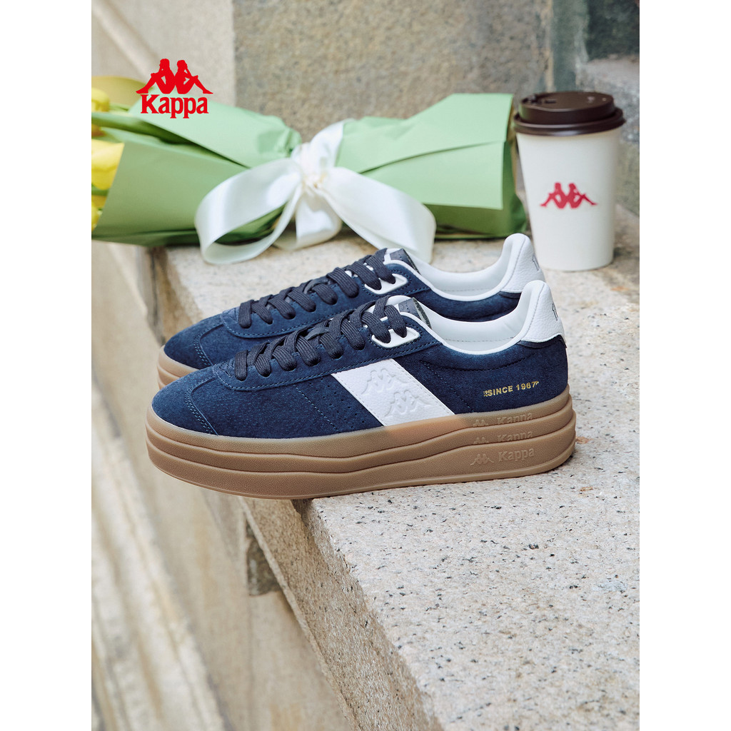 Kappa รองเท้าผ้าใบผู้หญิง 2025 ทรงหนา ออกแบบมาเพื่อให้สวมใส่ง่ายและเพิ่มความสูง