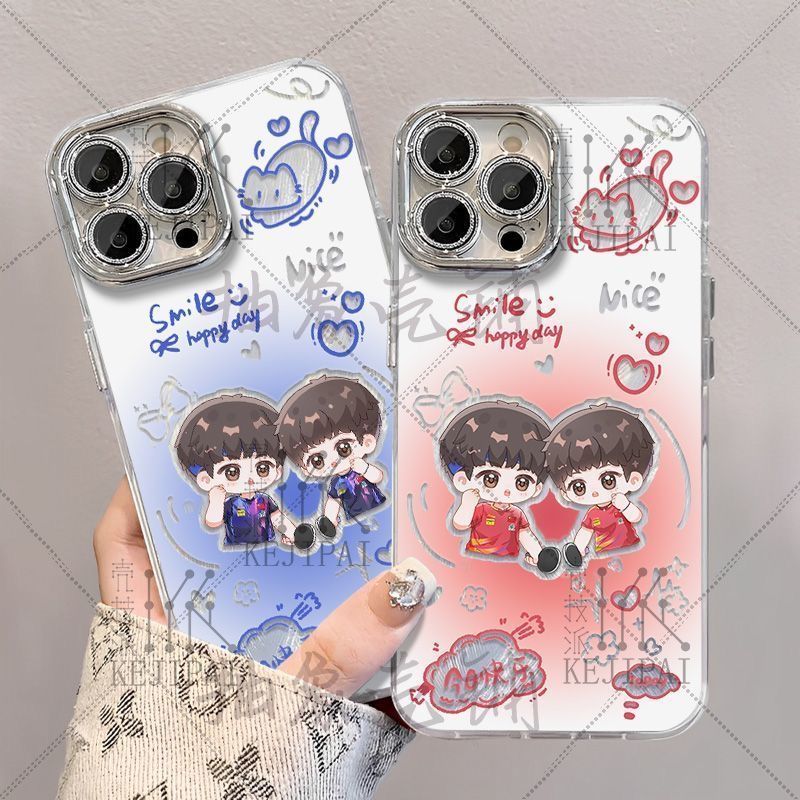 ✨✨Sun Yingsha King Chuqin รุ่น Q เส้นด้ายขนนกเคสโทรศัพท์สําหรับ Iphone 17 16 15 14 Pro Max 13 12 Min