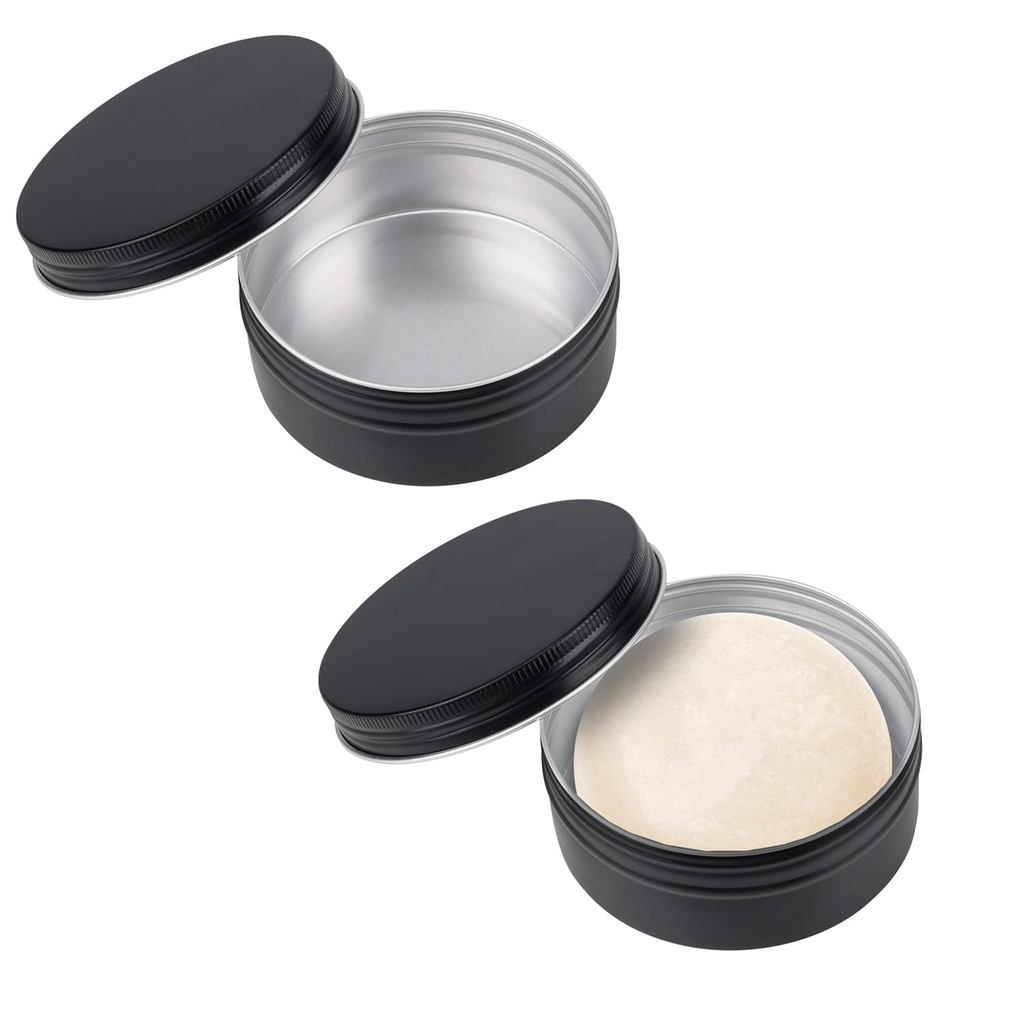 Linkidea Aluminium Shaving Soap Screw Top Tin with Cover, Shaving Soap Replacement Case, Shaving Soa