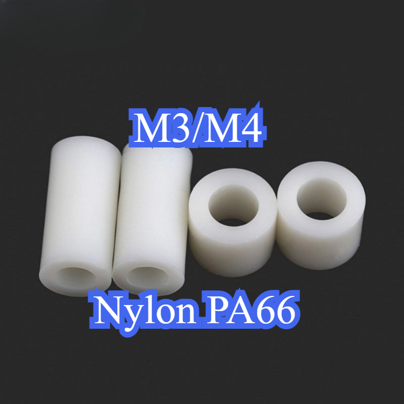 คอลัมน์แยก ABS สีขาว, คอลัมน์แยกฉนวน, คอลัมน์แผ่นพลาสติก 3mm4mm ผ่านคอลัมน์ปลอกไนลอน [THP-MB]