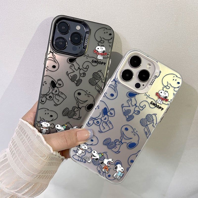 ส่งไว❤️เคสไอโฟน 13 11 14 15 16 17 Pro Max เคส Line Snoopy เคส 2 ชั้น หลังแข็ง ขอบนิ่ม PC+TPUของแท้ส่