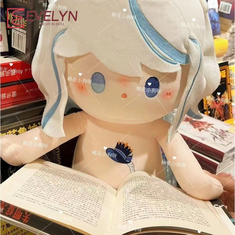 Evelyn อะนิเมะเกม Furina de Fontaine 40 ซม.ท่านั่งตุ๊กตาตุ๊กตาน่ารักแต่งตัว Plushies หมอนตุ๊กตาคอสเพ