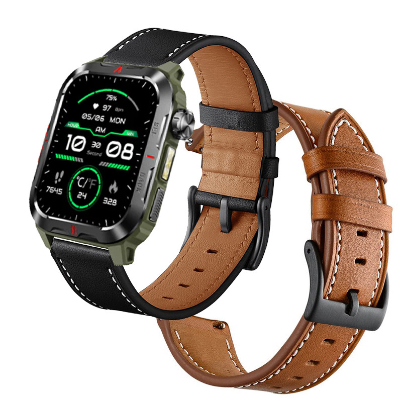 AXON G-Connect สมาร์ทนาฬิกาหนัง Wriststrap สําหรับ AXON G-Connect สมาร์ทนาฬิกาสร้อยข้อมือสายรัดข้อมื