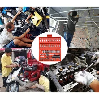 ชุดบล็อกประแจ เครื่องมือช่าง ชุดประแจบล็อก 46 ชิ้น บล็อก 1/4 ชุดบล็อก ประแจ Hand Tools ชุดเครื่องมือ