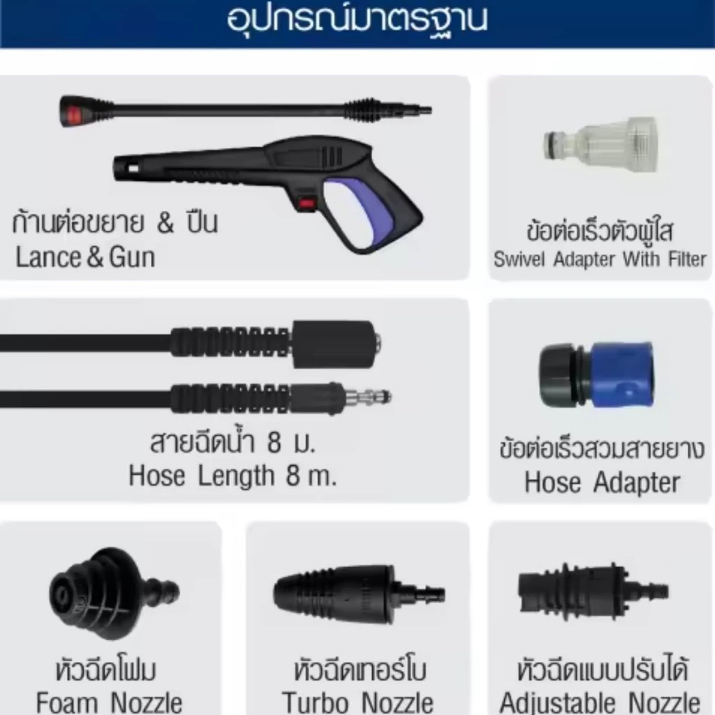 🔥ส่งเร็ว ถูกสุด🔥 HYUNDAI อะไหล่ ครบชุด สำหรับ เครื่องฉีดน้ำ รุ่น Tornado 2 ครื่องฉีดน้ำแรงดันสูง ล้างรถ TORNADO II ปืน