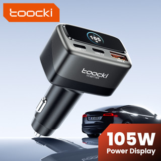 Toocki 105W 3-in-1 ประเภท C ที่ชาร์จแบตในรถพร้อมจอแสดงผลดิจิ…