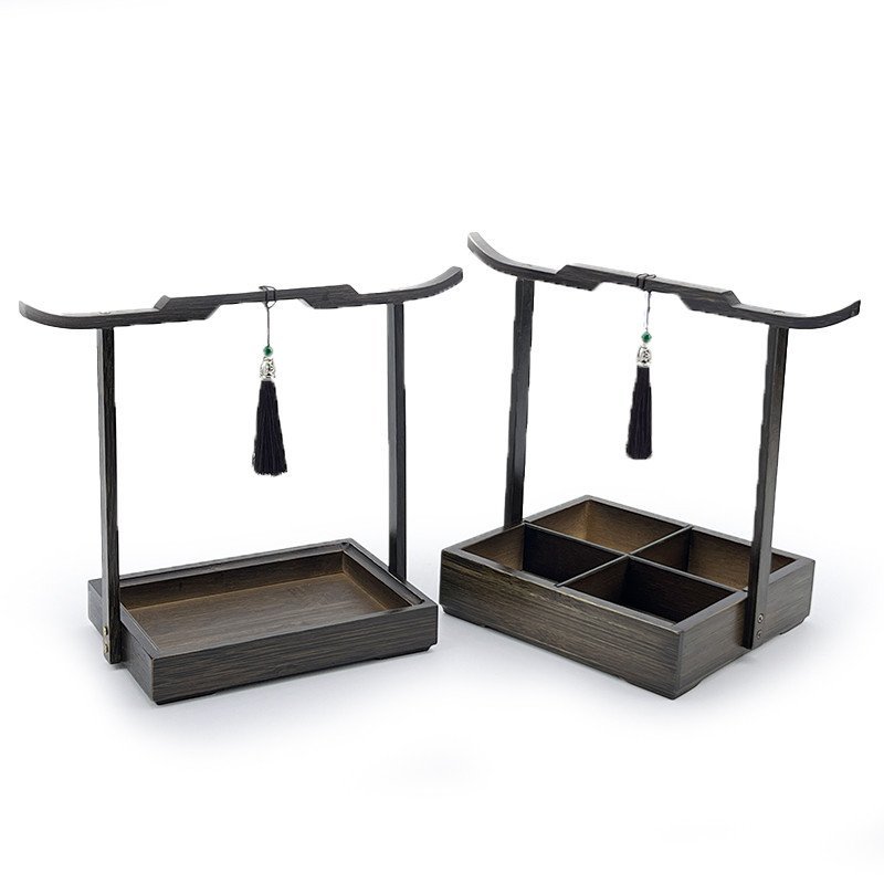 จุดแผ่นหวายยกคานเลียนแบบเพลงไม้ไผ่ไม้ติ่มซําสี่พระราชวังย้อนยุคใหม่จีนผลไม้แห้งชาทําตะกร้าชาเตาตกแต่