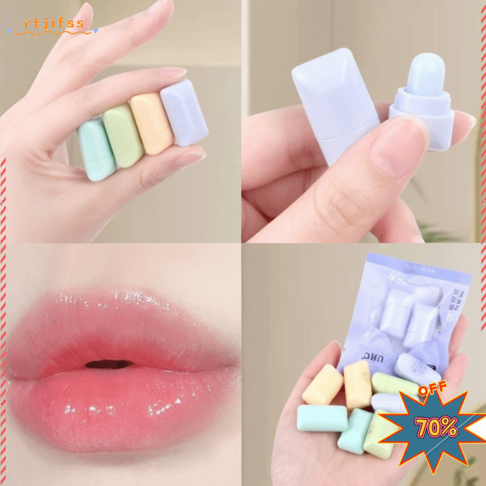 RTJIFS99 MIni Lip Balm Set, Nourishing Anti Crack Moisturizing Lip Balm, น่ารักชารสลด Fine Lines แต่งหน้า Pocket Lip Plumper Lip Care