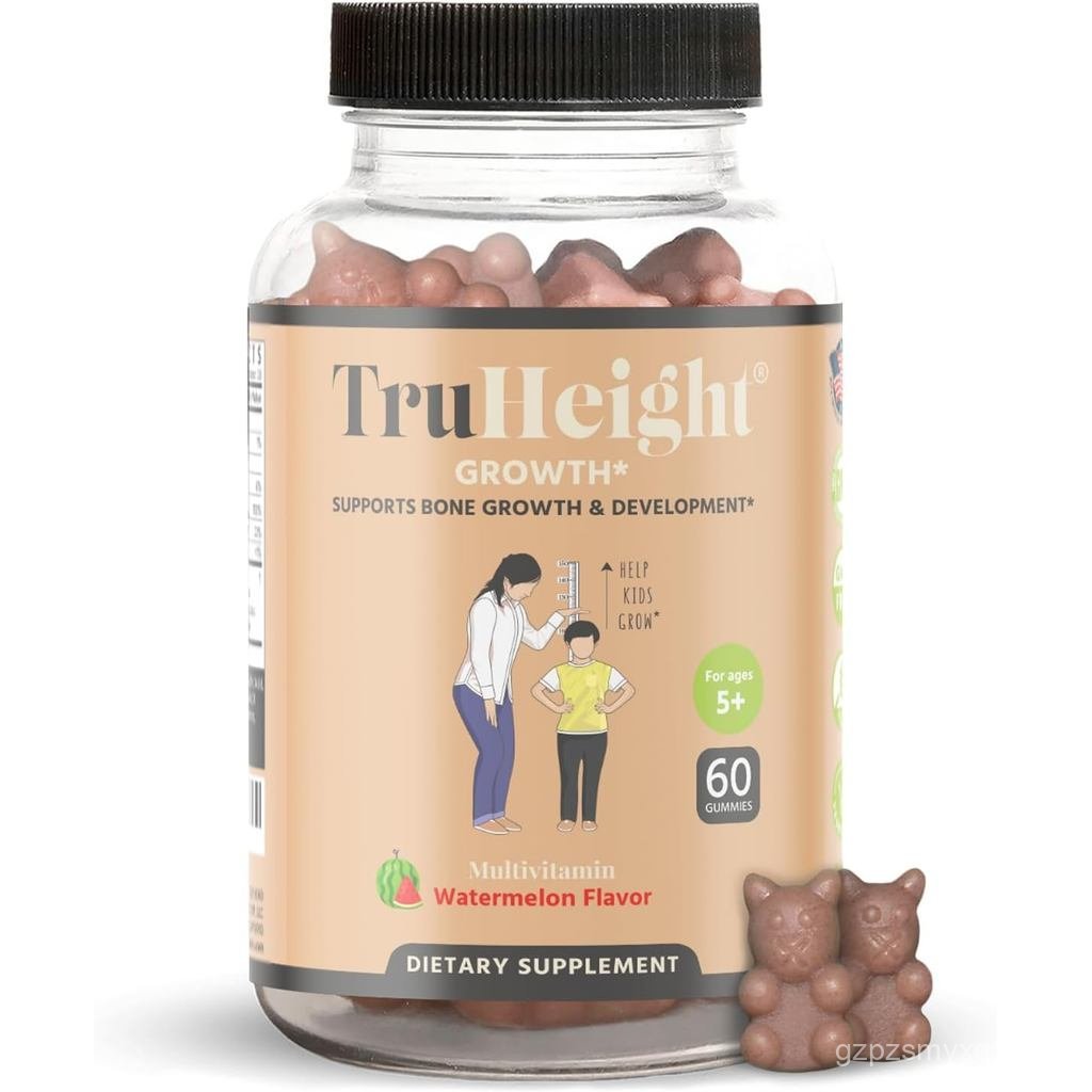 TruHeight Growth Gummies (Watermelon) Natural Growth & Development Supplement for Kids & Teens - Vit