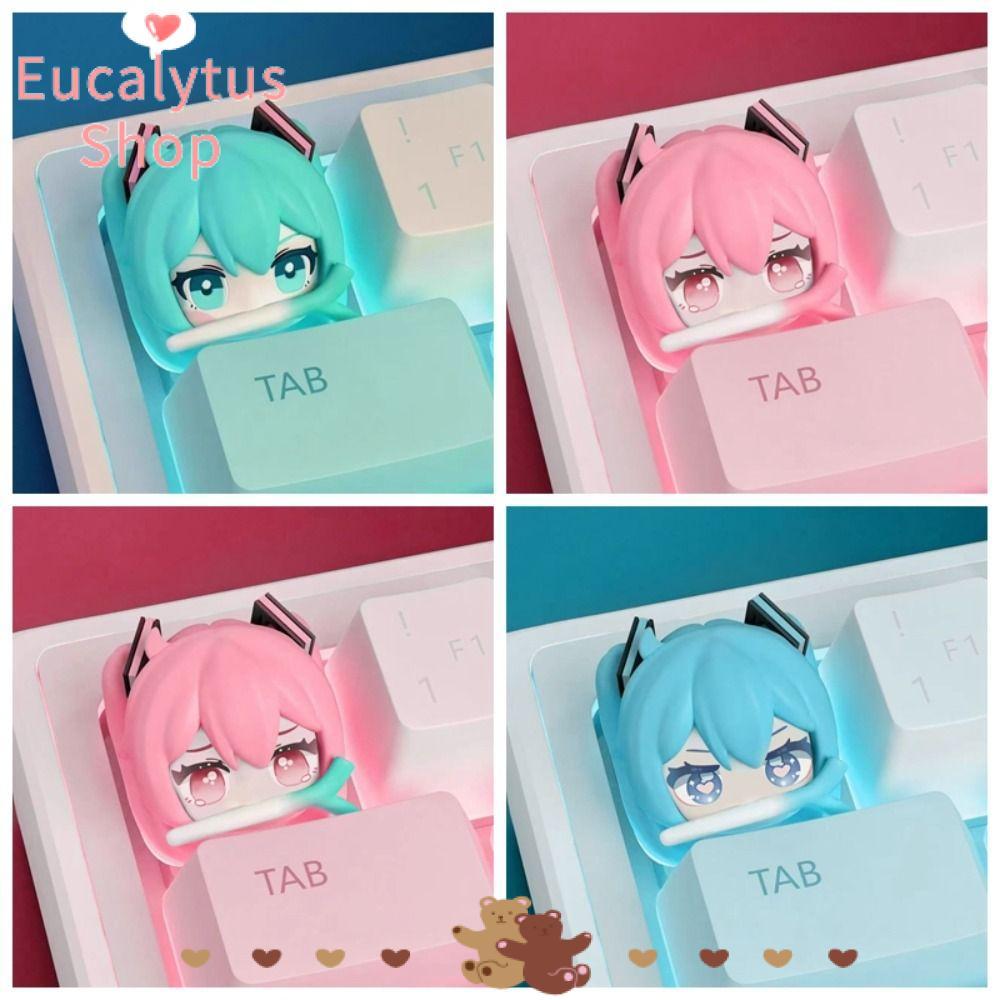 EUCALYTUSS Hatsune Miku Keycap, Fufu VOCALOID Esc Key คีย์บอร์ด Keycap, Creative ประณีตเรซิ่นสะสมตุ๊