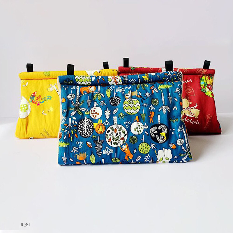 JQ8T-ฤดูหนาวที่อบอุ่นรังนกบ้านนกแก้วแขวนเปลญวนกํามะหยี่เพิงHut FinchกรงPlushนกHideaway Sleeping Bed 