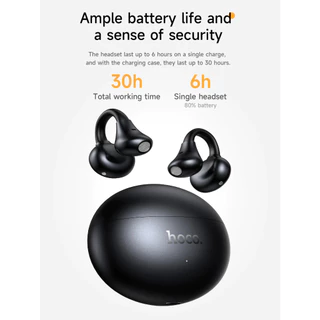 HOCO EA8 หูฟังไร้สาย คลิปหนีบหู Clip-on รองรับแอป hoco. music ปรับแต่งเสียงและคอนโทรล แบต 6 ชม. hc3