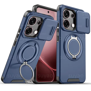 สําหรับOppo A6C A6S 5G A6Pro A6 Pro A6X A6T 2025 เคสโทรศัพท์เกราะแหวนผู้ถือเลนส์แม่เหล็กป้องกันปลอกOppoA6Pro OppoA5Pro A5 A5X A5i A3X A3Xกันกระแทกปกหลัง