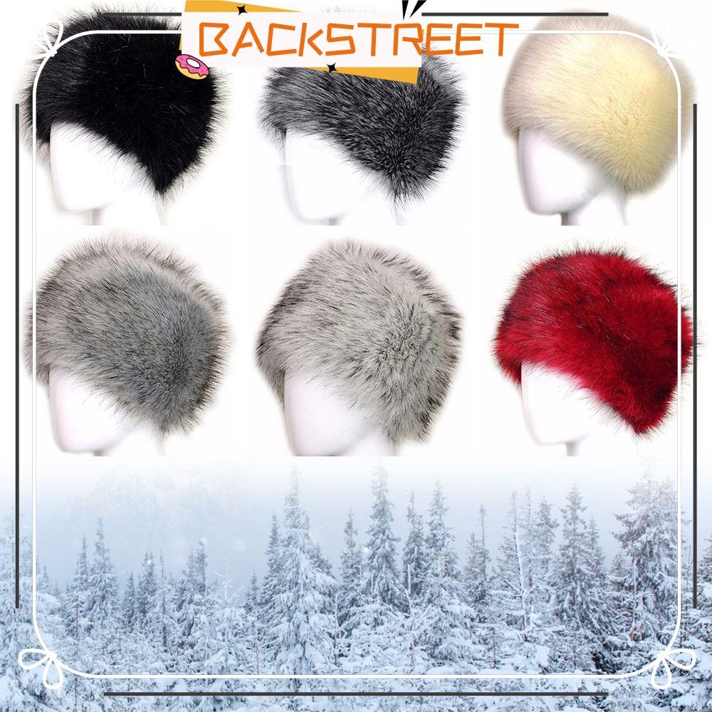 BACKSTAGEFaux Fur Snow Hat Outdoor Earmuff Winter Headband Hat