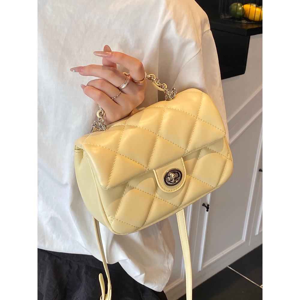 Thailand Lyn Brand กระเป๋าสี่เหลี่ยมเล็ก ดีไซน์ใหม่ สไตล์โมเดิร์น One-Shoulder Messenger Bag (แถมกล่