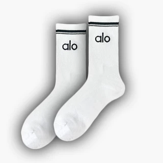 Ao Yoga Sports Fashion Ins ถุงเท้าอเนกประสงค์ระงับกลิ่นกายสําหรับผู้ชายและผู้หญิงผ้าฝ้ายแท้วิ่ง Four Seasons Medium Tube