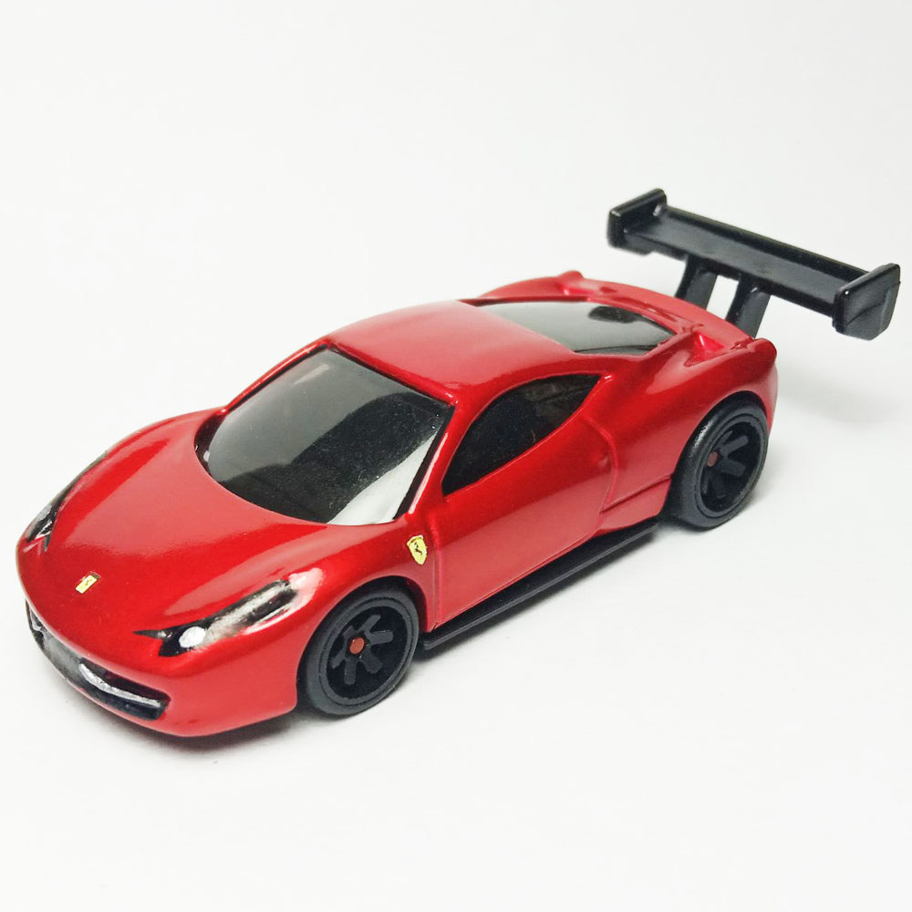 HotWheels HotWheels FERRARI 458 ดัดแปลงรถสปอร์ตยางสีแดงสด FERRARI 458 การปรับแต่ง