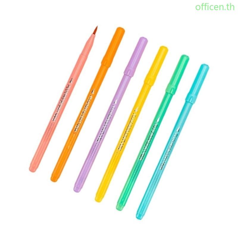 Cen 6 ชิ้นปากกา Highlighter Markers Soft แปรงเรืองแสงชุดปากกา Highlighters ชุด Bible Marker ปากกา