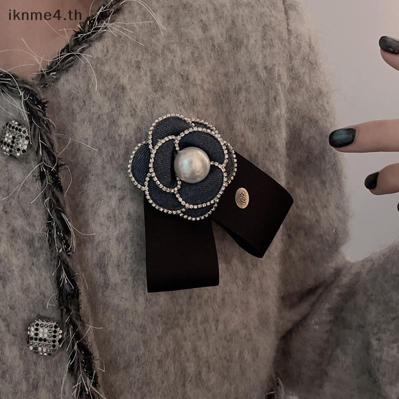 เข็มกลัดmourning ดีไซน์ดอกไม้มุกหอมและ.ribbon ขนาดเล็ก