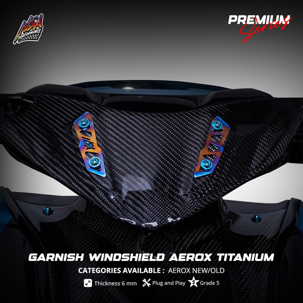 NSA PERFORMANCE PREMIUM SERIES GARNISH BRACKET WINDSHIELD TITANIUM GRADE 5 YAMAHA AEROX WINDSHIELD S