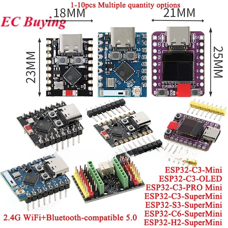 1-10 ชิ้น ESP32-C3 ESP32C3 ESP32C6 C6 S3 H2 PRO Mini SuperMini Wi-Fi Ble โปรแกรมการเรียนรู้ Core Dev